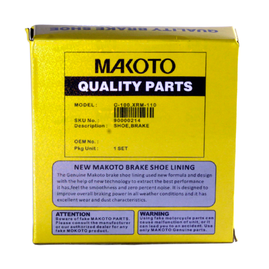 MK Brake Shoe, RR (C100, XRM-110, WAVE110, RAPIDO)