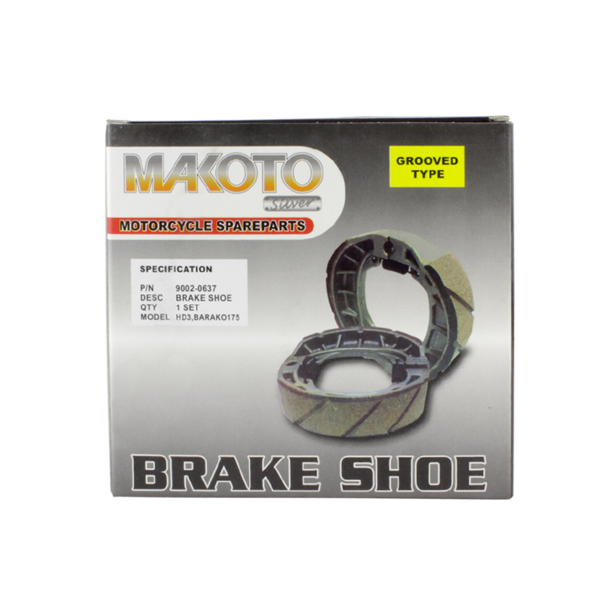 MK-Silver Brake Shoe, FR (w/GROOVED) (BARAKO 175, HD3)