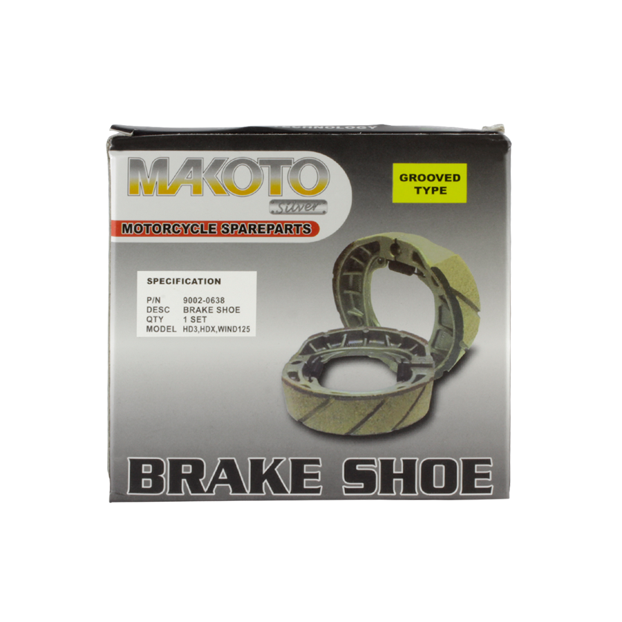 MK-Silver Brake Shoe, RR (w/GROOVED) (HD3, HDX, WIND125)