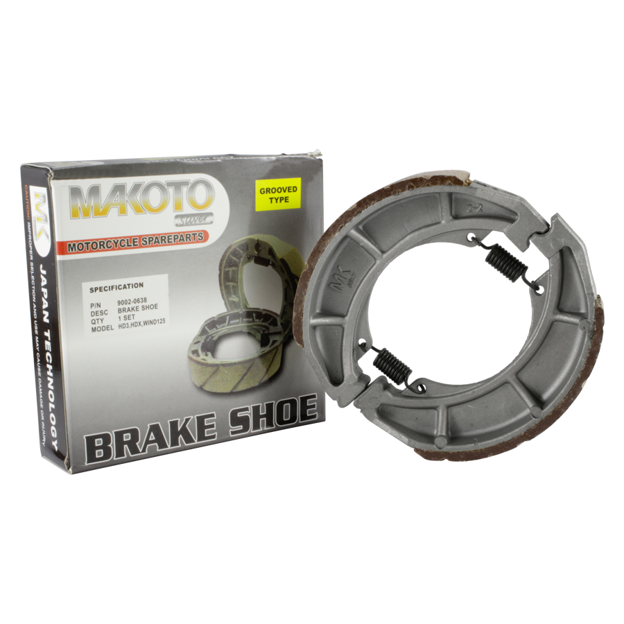 MK-Silver Brake Shoe, RR (w/GROOVED) (HD3, HDX, WIND125)
