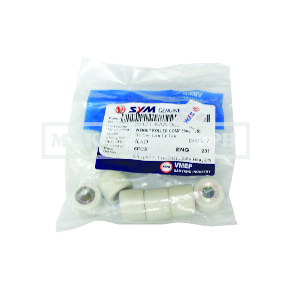 ROLLER SET, WEIGHT (RDRX12, RDR125) (RADARX)