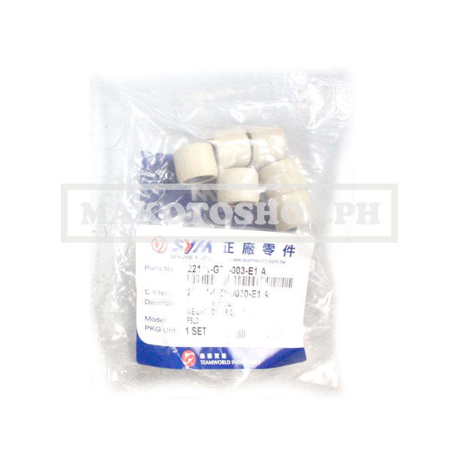 ROLLER SET, WEIGHT 10 grms.(JET100, GP100) (JET-100)