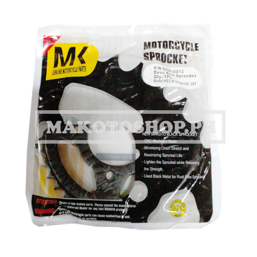SPROCKET, REAR (38T) (MK) (HD3, B120, DH150, WOLF125, RSK150)