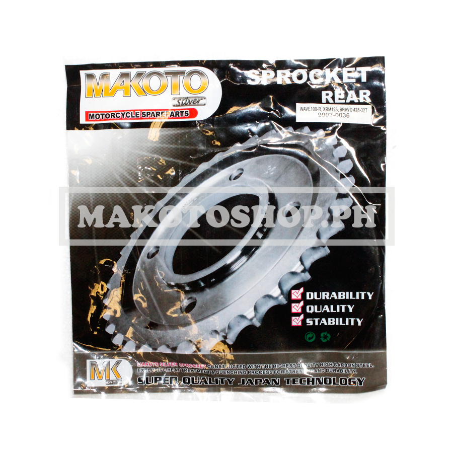 SPROCKET, REAR (32T/428) w/ canal (MK-S) (WAVE100-R, XRM125, BRAVO)