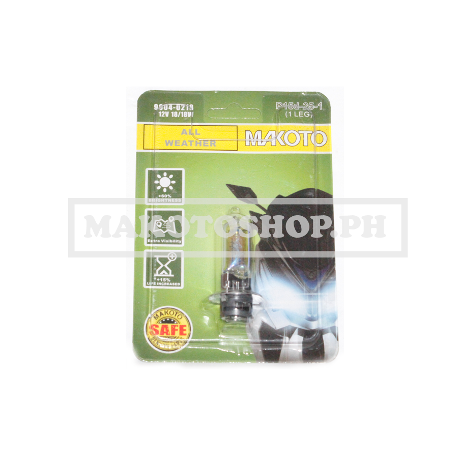 BULB, H/LIGHT 12V 18/18w (ALL WEATHER) (1LEG) (MAKOTO)