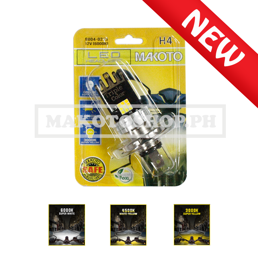 BULB, LED HEADLIGHT (H4) 3-COLORS (MAKOTO)